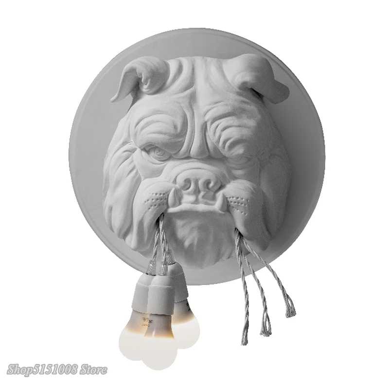 Imagem -04 - Nordic Animal Dog Lâmpada de Parede Sala de Jantar Estudo Quarto Lâmpada Designer Criativo Ktv Bulldog Wall Light Decoração para Casa