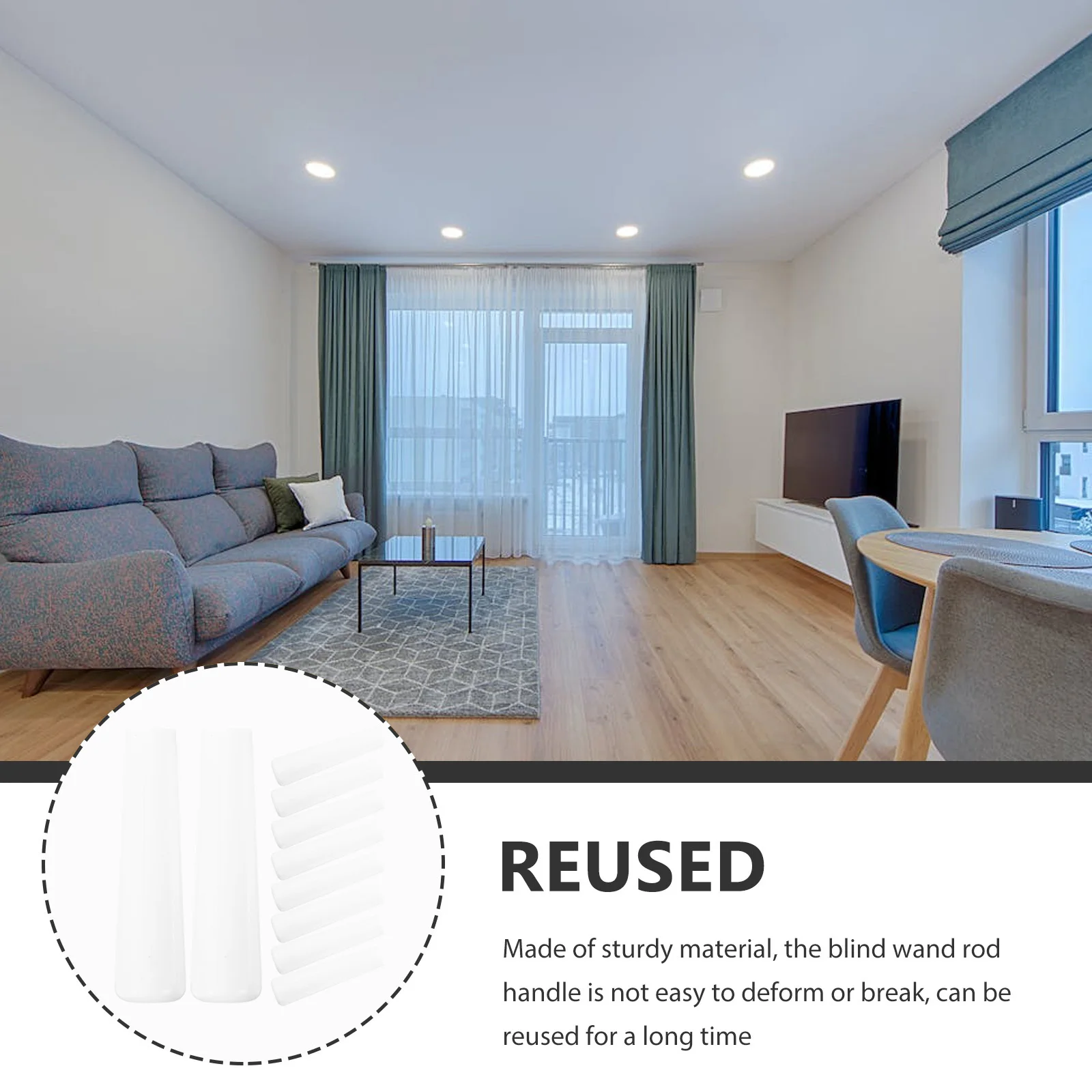 

10Pcs Sturdy Blind Wand Handles Easy Match Curtains Universal Tilt Grip Home Office Use Blind Wand Handles Blinds Parts