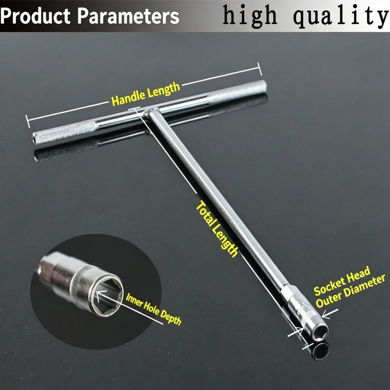 T-Handle Hex Socket Wrench T Bar Wrench for Motorcycle 6/7/8/10/14/17mm Socket Rod