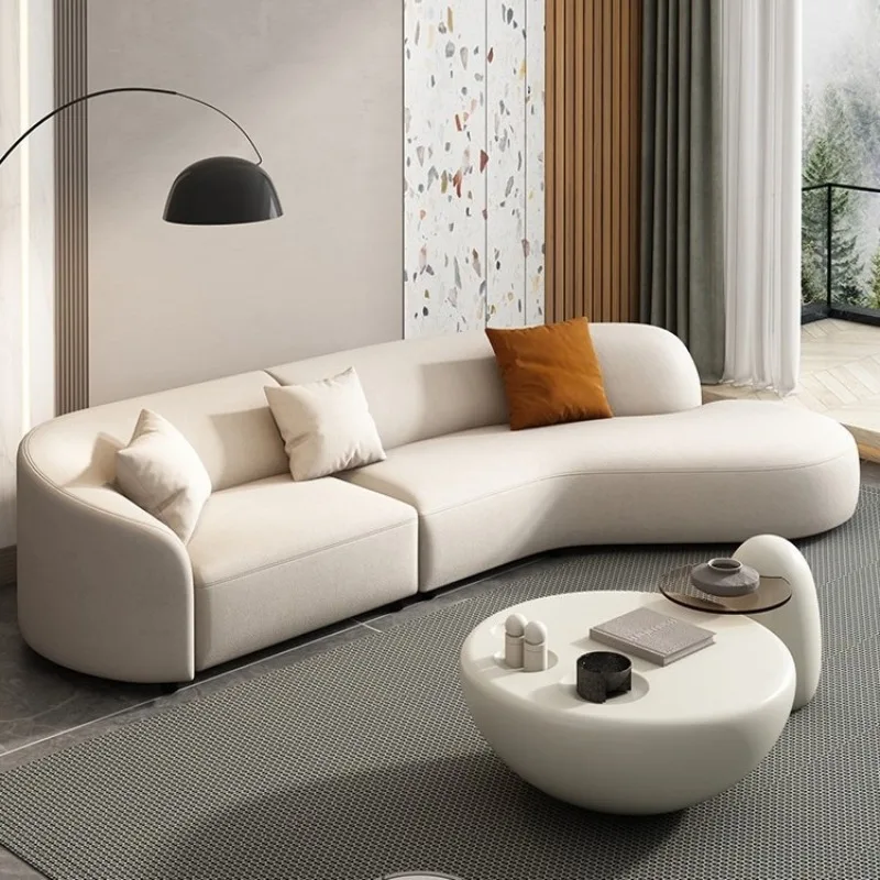 modern princess sofa curved sofa living room minimalist French beauty salon clothing store Internet celebrity sofa full set