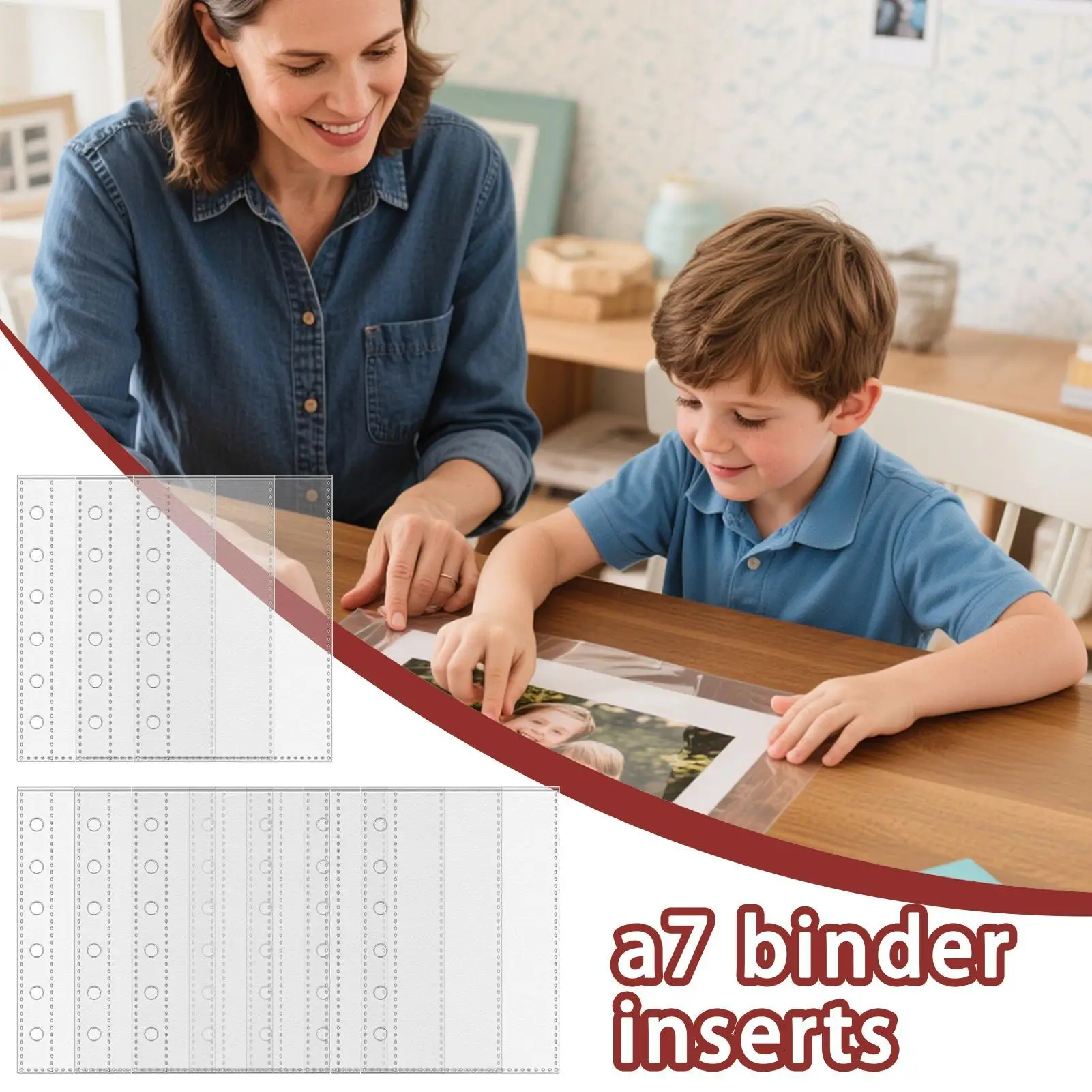 

10PCS A7 Clear PVC Sheet Multipurpose File 6Hole Loose Leaf Page Document Punched Pocket Folder Sheet Protector for File Pape