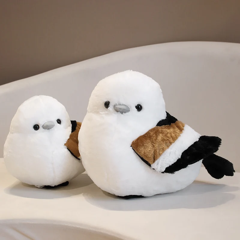 Cartoon Round Fatty Long-Tailed Tit Plush Toy Cute Stuffed Animals Birds Plushies Doll Anime Soft Kids Toys for Girls Boys Gifts