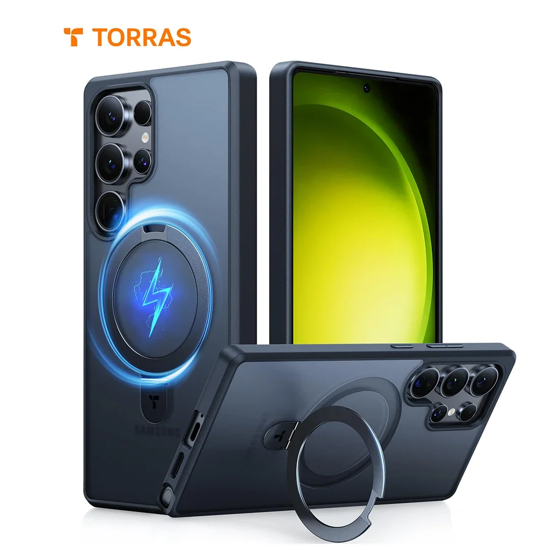 

TORRAS Ostand for Samsung Galaxy S25 Ultra Case, Galaxy S25 [fits Magsafe] S25 Plus Translucent Protective Phone Case