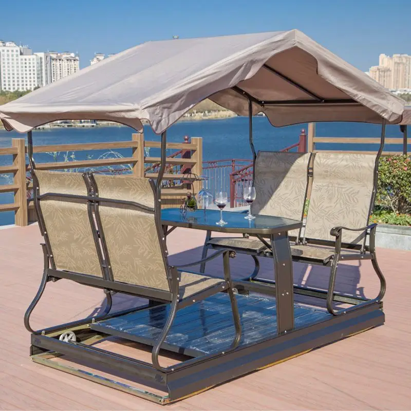 

Outdoor power rocking chair courtyard garden swing chair outdoor open-air balcony casual four-person rocking chair
