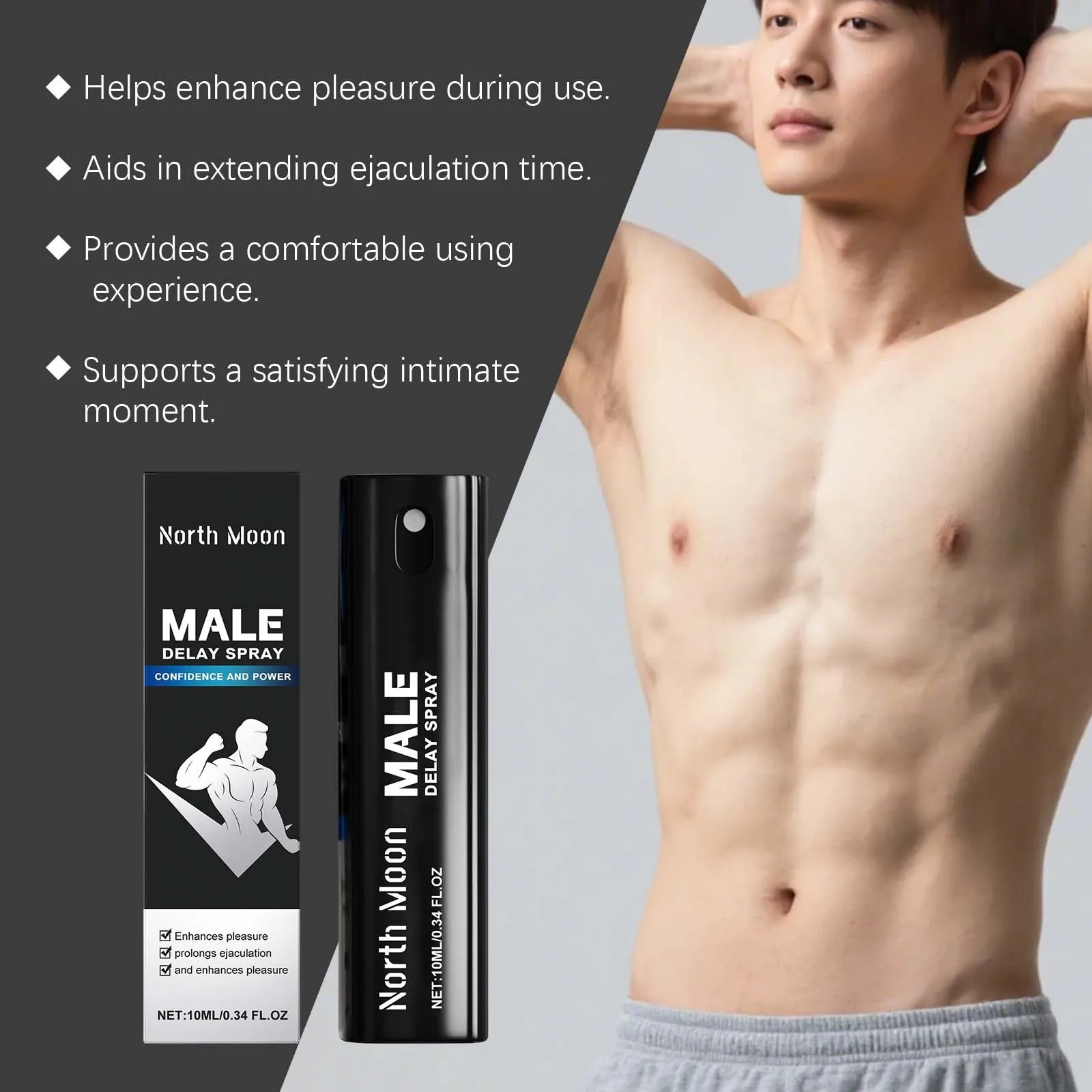 North Moon Male Delay Spray Intimate Caring Enhance Pleasure Increase Energy Easy Absorbing Non-Irritate Private Area Care Spray