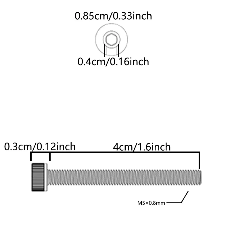 M4×0.4 Pitch Hex Socket Cap Head Screws, Full Thread 40mm Length, Carbon Steel Black Oxide Allen Bolts for Mechanical Fastening