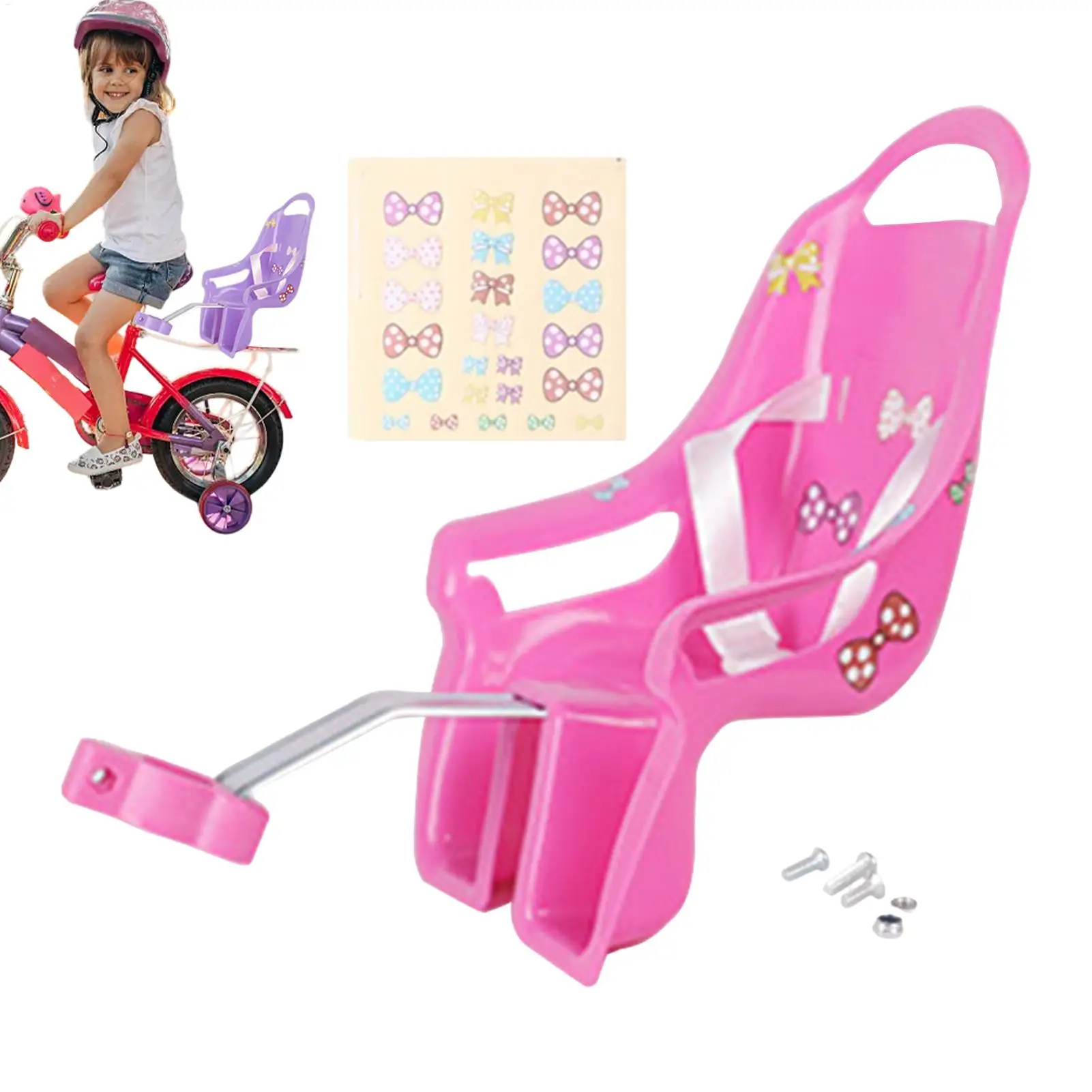 

Girls Bike Doll Seat Universal Accessories with Sticker Kids Bike Decoration Doll Bike Seat Bike Accessories For Kids