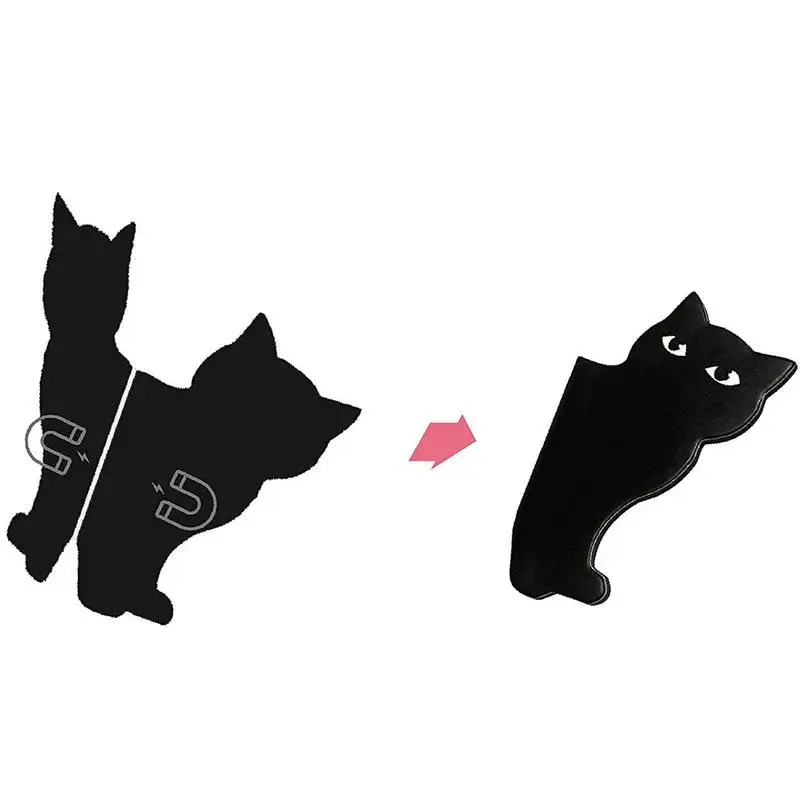 Desenhos animados bonitos Black Cat Marcadores magnéticos, Clipes de página, Marcador de livro, Presente de aniversário original, professores, estudantes, 6pcs