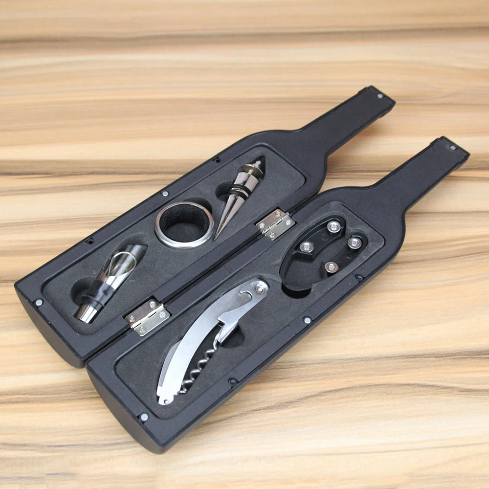 Hot-selling 5 PCS Corkscrew Set Stainless Steel Wine Opener Set Suitable for Large-Capacity Wine Bottles Red Wine Tool Set