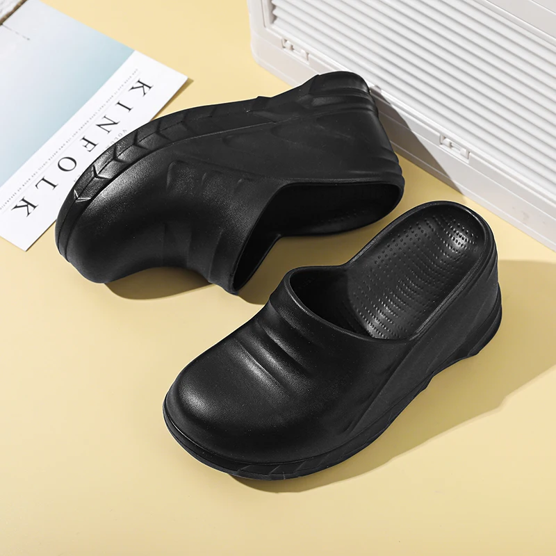 Baotou – pantoufles décontractées et confortables pour femmes, chaussures d\'été à talons hauts, respirantes et à la mode