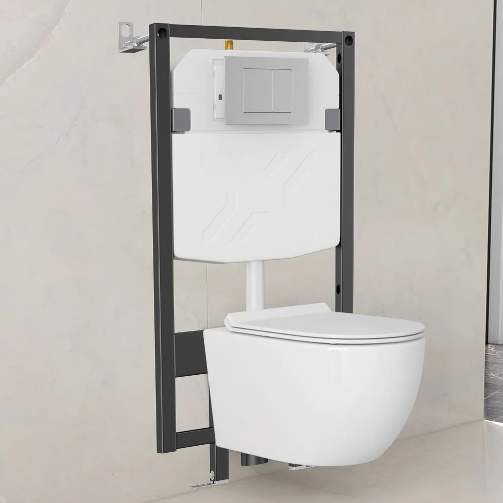 

Eridanus Dual-Flush Wall-Mounted Toilet System with Integrated Tank and Carrier