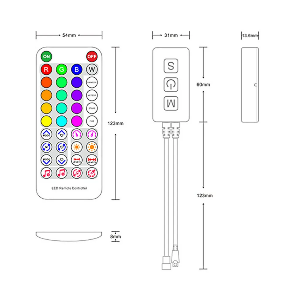Bluetooth Music LED Smart Controller SP611E,for WS2811 WS2812 SM16703 Addressable Dream Color LED Strip Pixels Light DC5V-24V