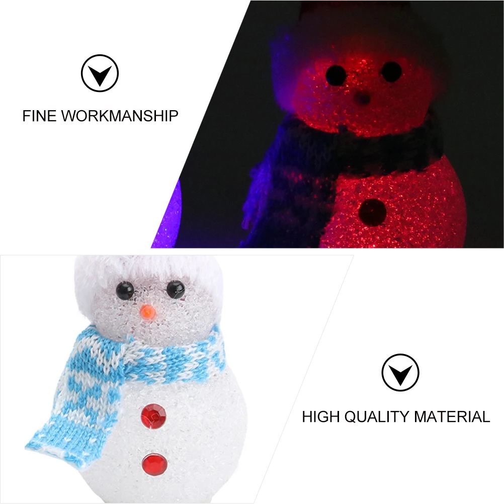 

2pcs Snowman Led Luminous Decorative Lamps Colorful Christmas Night Lights For Home Party Decoration Pvc Material Reindeer Shape