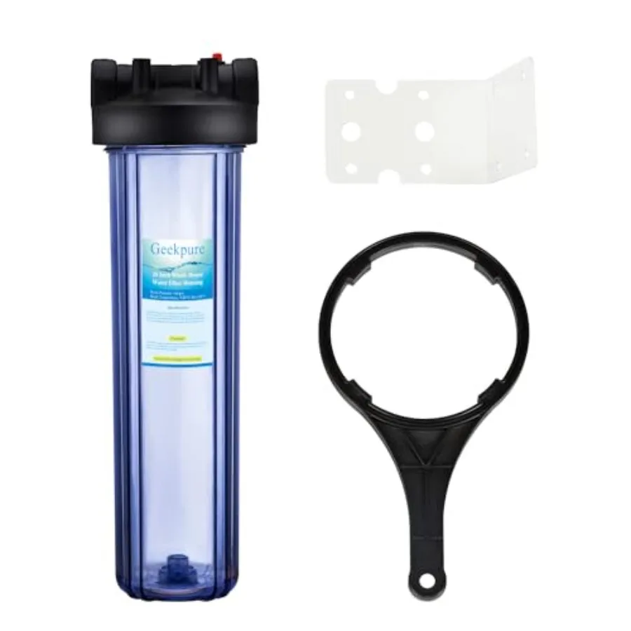 

Корпус фильтра для воды для всего дома, 20 дюймов, прозрачный, с латунным портом NPT 1 дюйм (1")