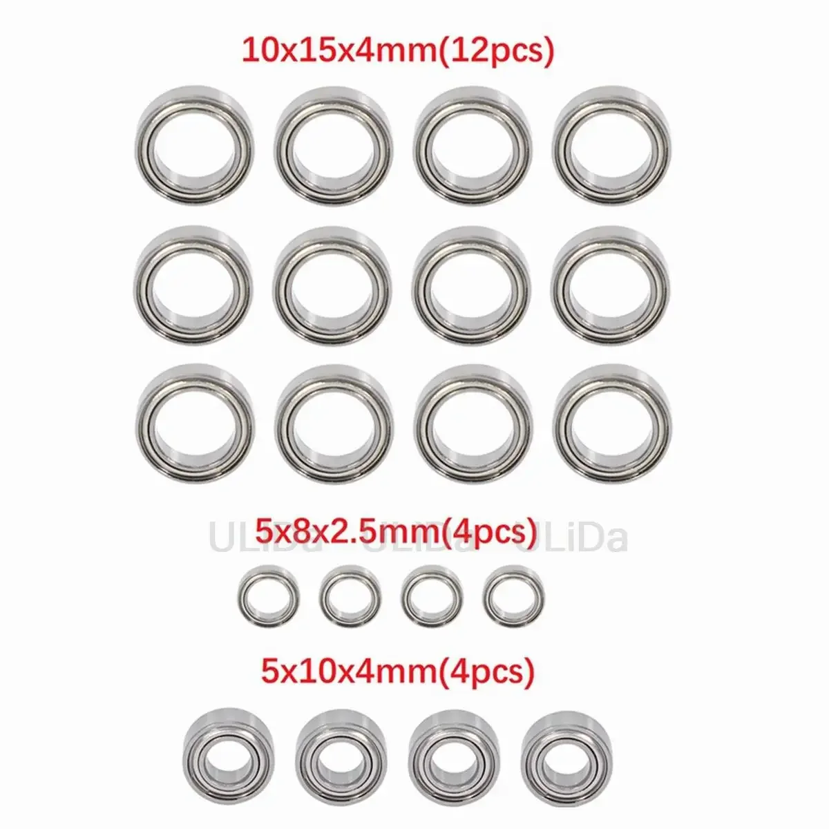 JLB BE001 BE002 BE003 20pcs Ball Bearing 10x15x4mm 5x10x4mm 5x8x2.5 for JLB Racing CHEETAH 11101 21101 J3 Speed 1/10 RC Car