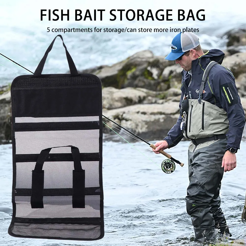 

Breathable Fishing Lure Bag Dirt Resistant Large Capacity Fishing Tackle Case Transparent Mesh Folding Lure Storage Bag