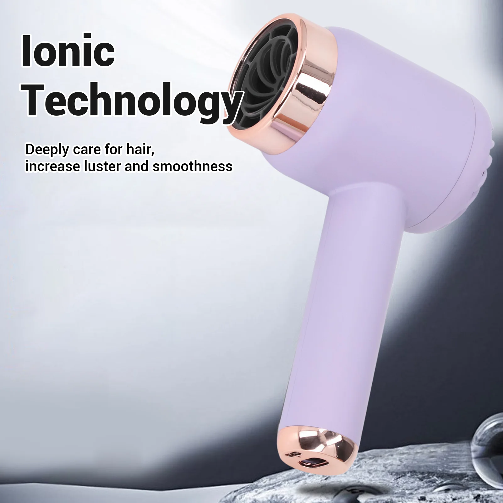 Ionic Hair Dryer Plug in and Charging Dual Use Fast Drying Portable Cordless Blow Dryer 1500mAh Battery for Home Dormitory