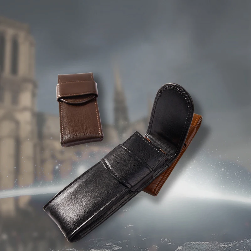Portable PU Leather Pen Case Vintage Business Pen Bag for Pencils Ballpoints and Fountain Pens