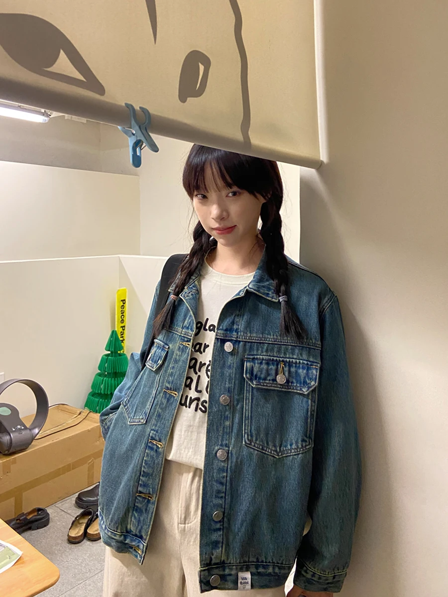 

Milk Rabbit Pl Лоскутные свободные женские джинсовые джинсы в стиле ретро, универсальные утягивающие джинсы больших размеров из смеси хлопка Long Sve