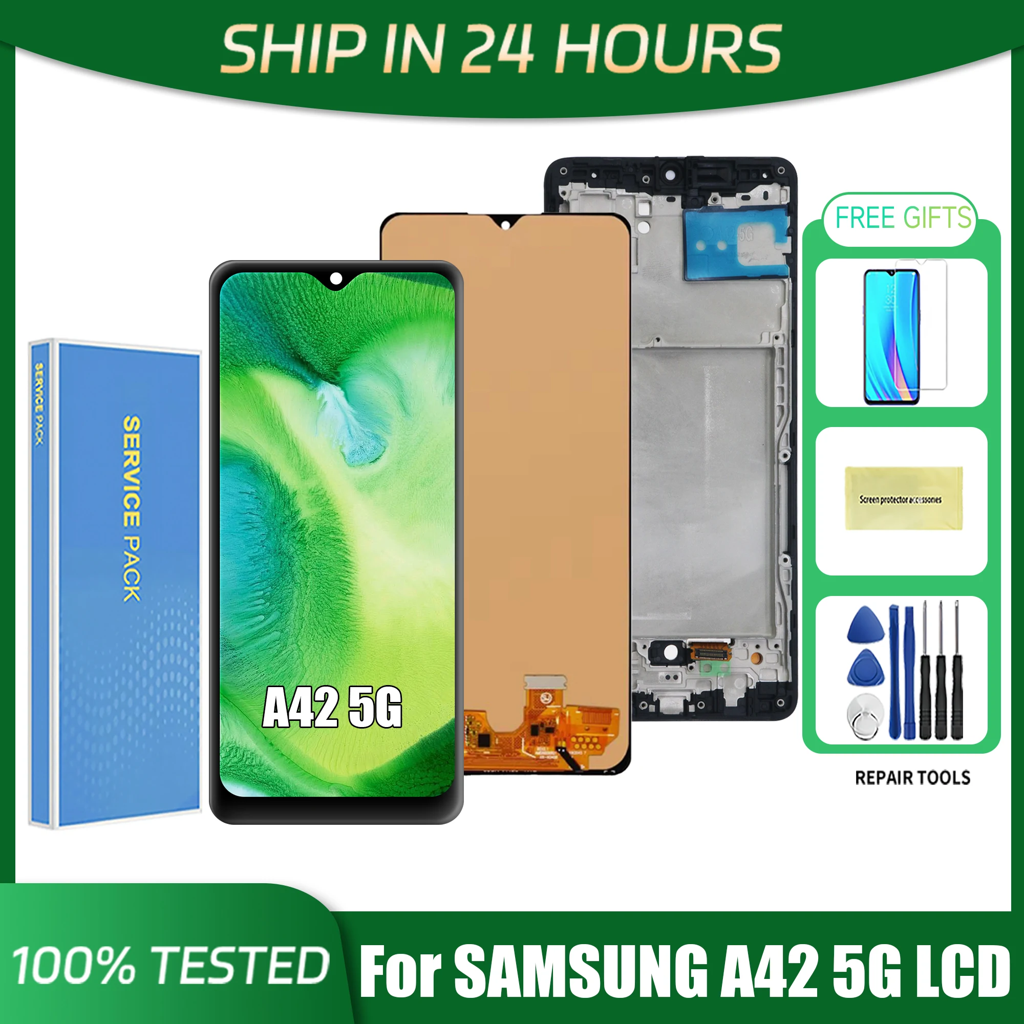 Tested For AMOLED For Samsung A42 5G LCD display A426B lcd with Touch Screen Digitizer Assembly For Samsung A426 LCD