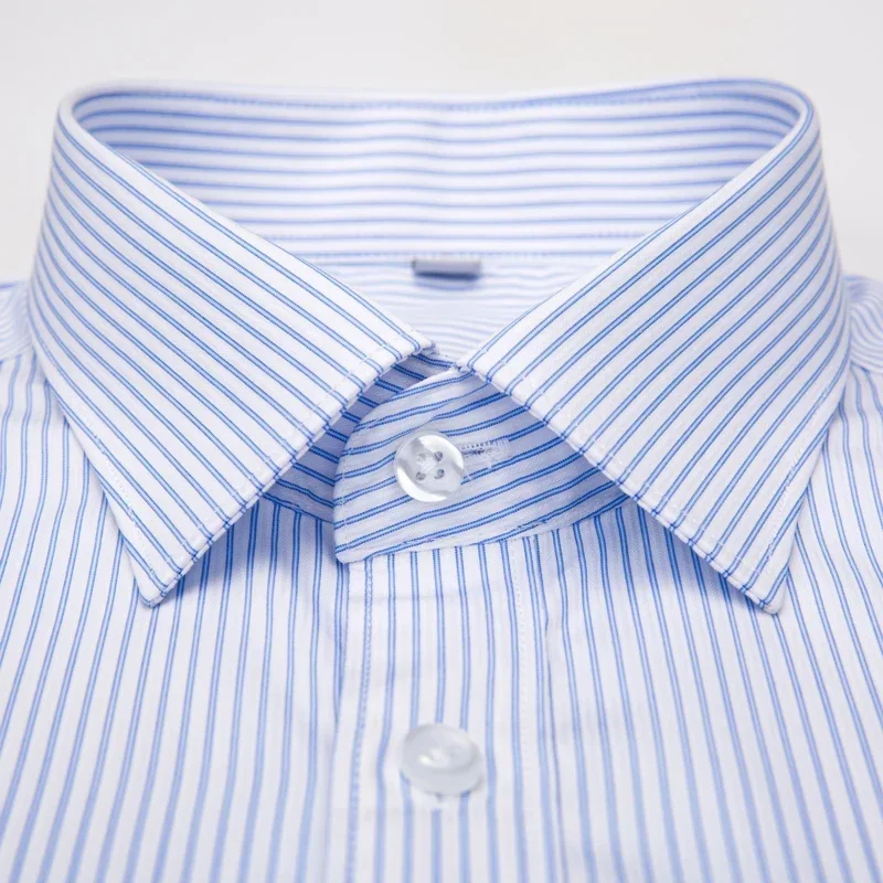 

Men's Classic 100% Cotton Non Iron Shirts Single Patch Pocket Long Sleeve Standard-fit Formal Business Plaid Striped Dress Shirt