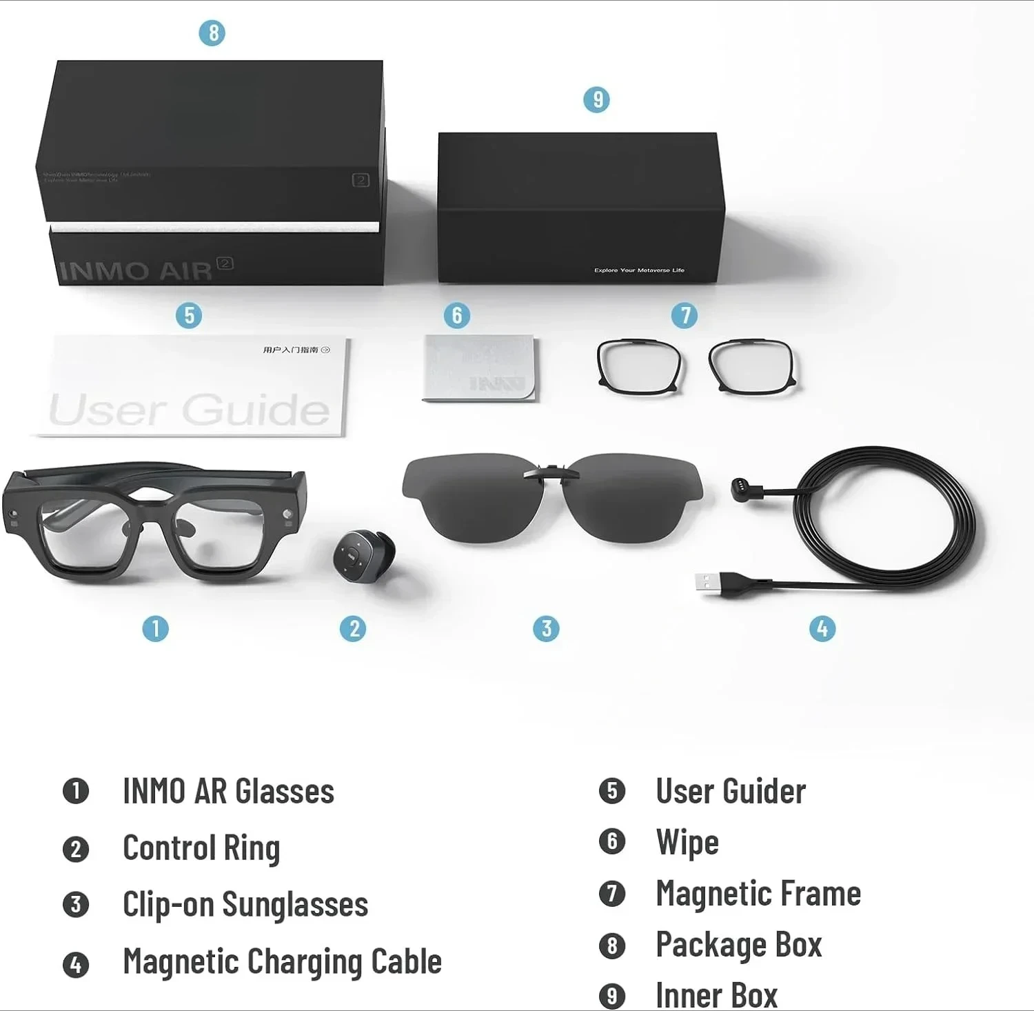 نظارات Air 2 اللاسلكية AR عرض بالألوان الكاملة نظارات الترجمة الذكية مع ترجمة AIGC Por للكلام المكتبي #3