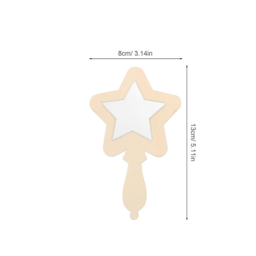 12 個の木製ハンドヘルドミラー子供用 DIY クラフト壊れない小さなポータブルミラー教室用木製装飾 DIY 絵画