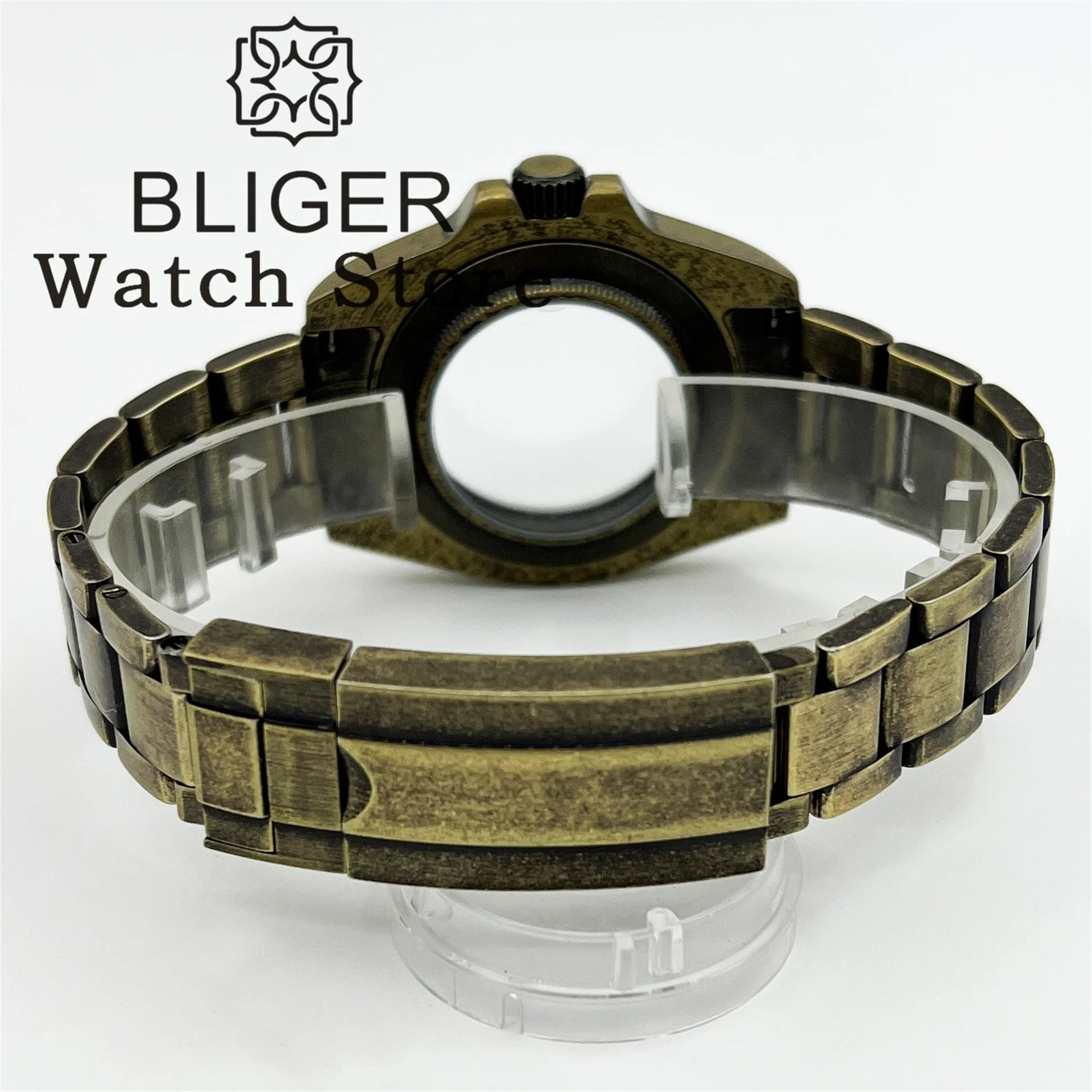 BLIGER Bronze Retro 40mm Watch Case Sapphire Crystal For Explore 2 Fit NH34 NH35 NH36 NH38 ETA2824 PT5000 Movement Screw Crown