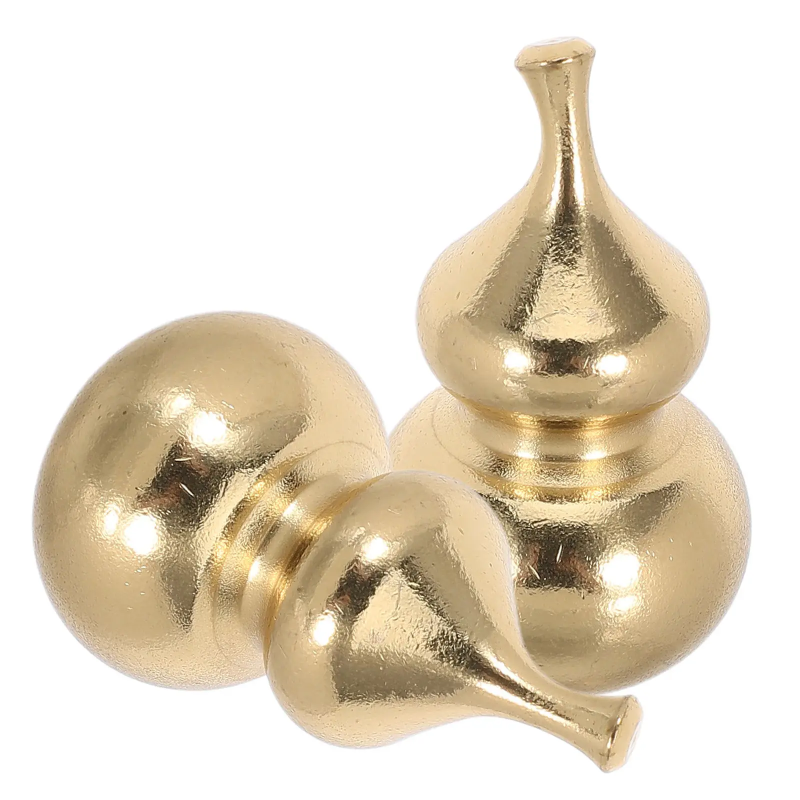 2Pcs Brass Cabinet Knobs Gourd Shape Retro Vintage Solid Brass Decorative Drawer Pulls Replacement for Wardrobe Bathroom Vanity