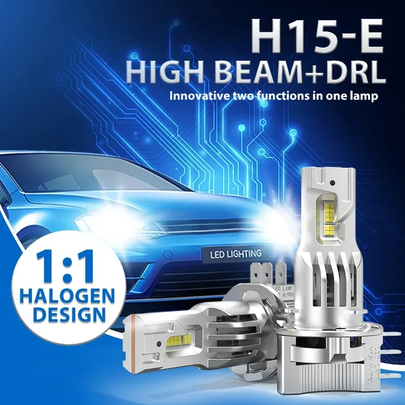 

2Pcs H15 Canbus Led Bulbs for Volkswagen Golf 7 High Beam Headlights DRL Daytime Running Lights White 6500K 4500LM
