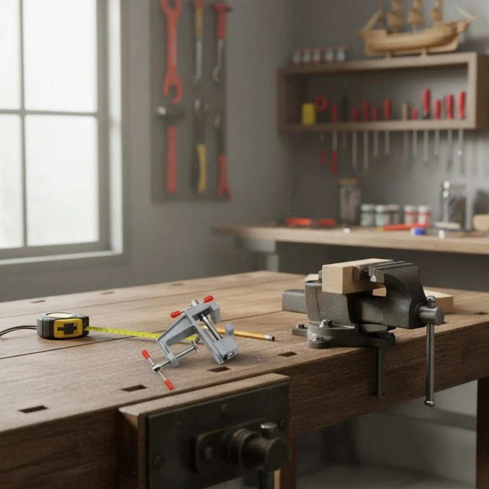 Mini Table Vise Adjustable Desktop Clamp for Filing Trimming and Light Repair Workbench Use