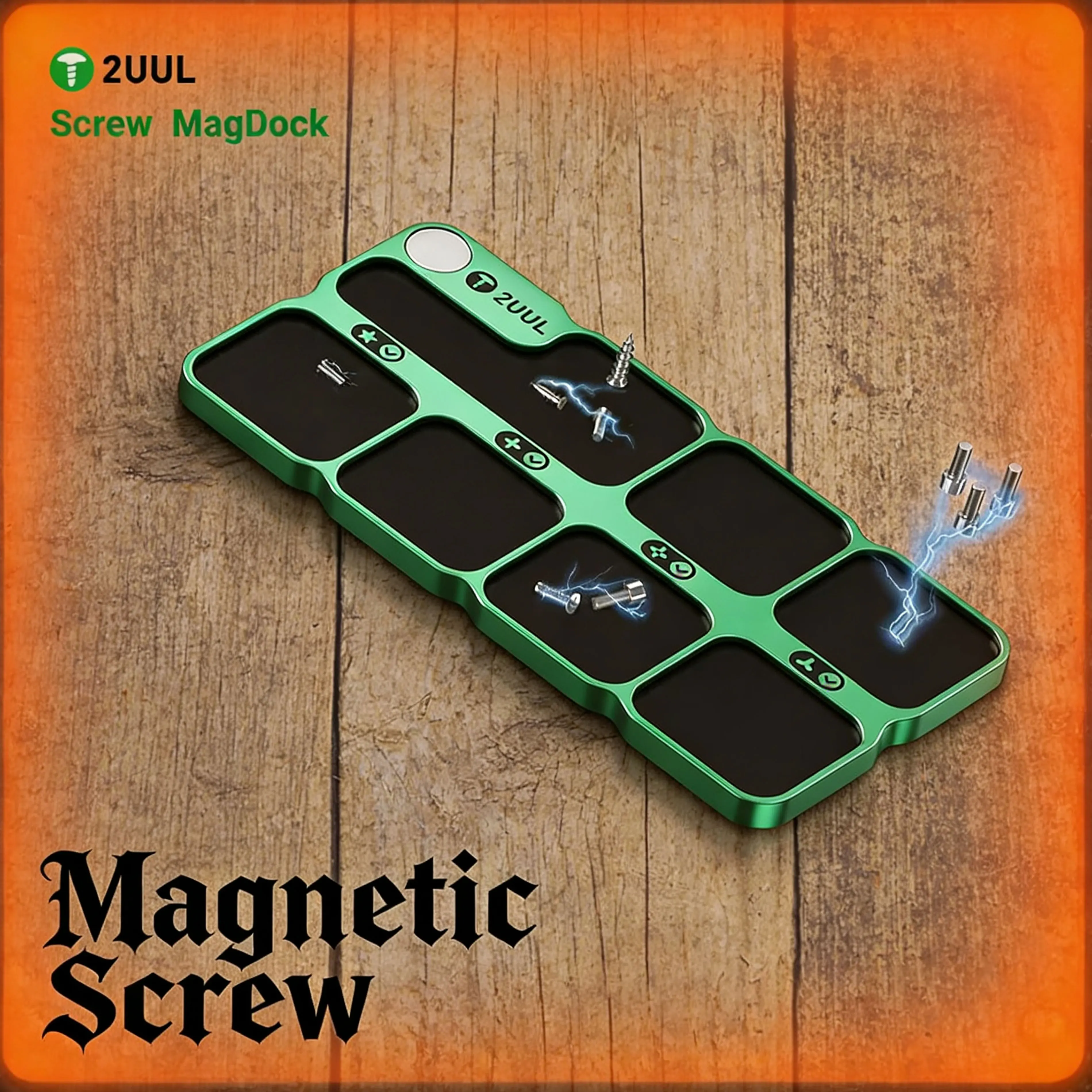 

2UUL ST95 Aluminum Alloy Magnetic Screw Tray, Storage Organizer with Magnetizer for Phone Computer Repair Tools