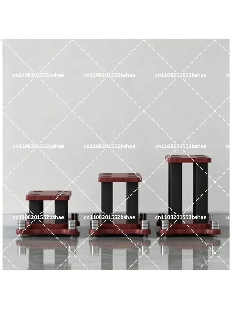 Two Pack Metal Wood Surround Floor Rack for Speakers Tripod Bookshelf Desktop Tray Satellite Box - Home Audio Stand