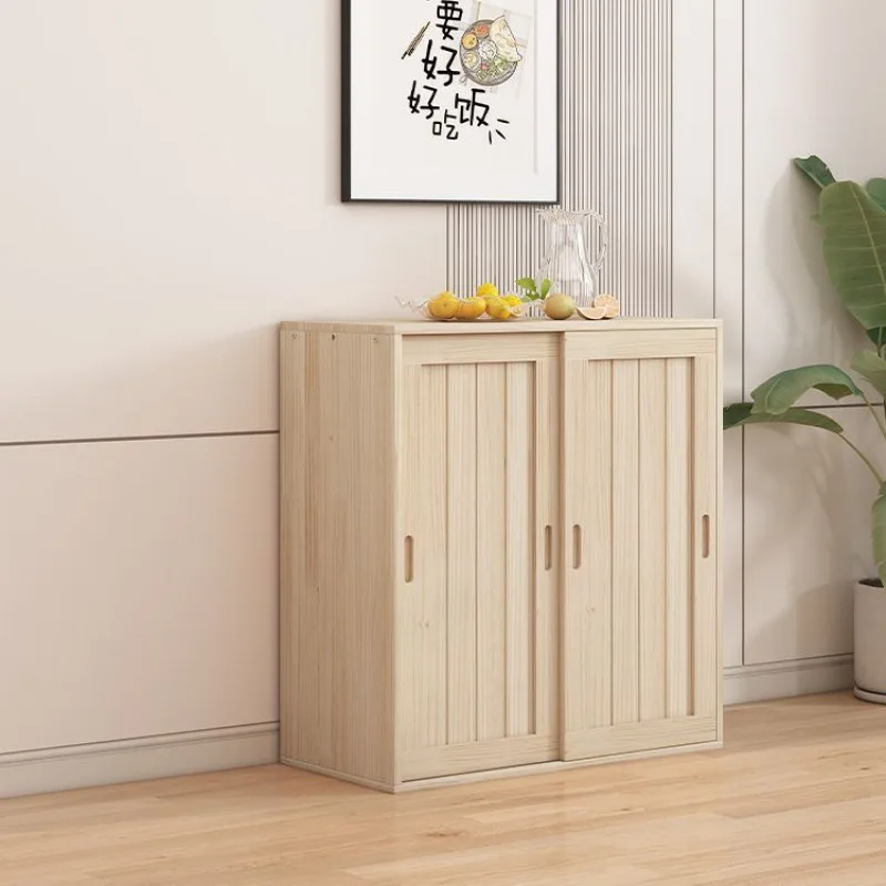 Solid wood sliding doors, balcony bay windows, multi-layer storage floor-standing door cabinets