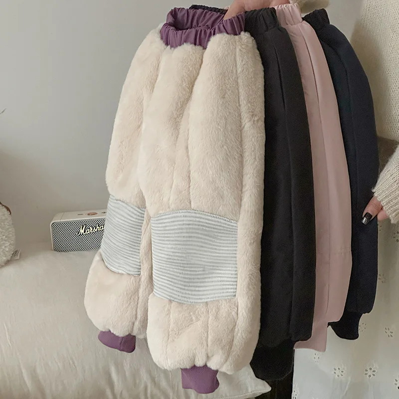 2025 Winter New Hot Selling Solid Color Windproof and Waterproof Plus Cotton Thick Charge Cotton Pants