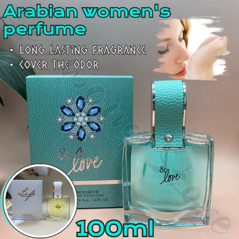 

Arabian Women's Perfume Lasts 72 Hours, Floral and Fruity Concentrated Perfume Covers Odor Body Perfume 100ml