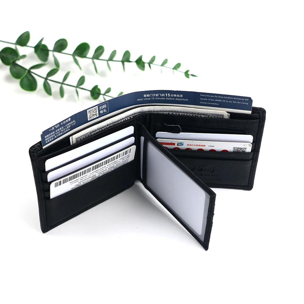 Customized Name, 100% Top-Grain Cowhide Men's Wallet, Wallet Card Case, Short Wallet, Multi-Slot Storage, Anti-Theft Card Swipin