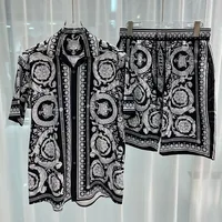 Conjunto de camisa Retro de verano para hombre, camisa de manga corta con estampado 3D para playa, pantalones cortos informales de viaje para hombre, traje hawaiano de 2 piezas, cómodo e informal