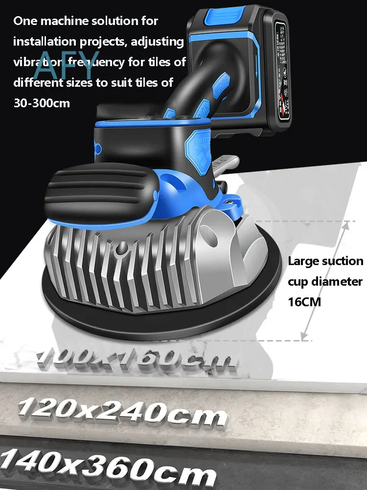 Electric Tile Vibrator Leveling Tool for Home Renovation with 12000mAh Battery Digital Display and 12cm 14cm 16cm Suction
