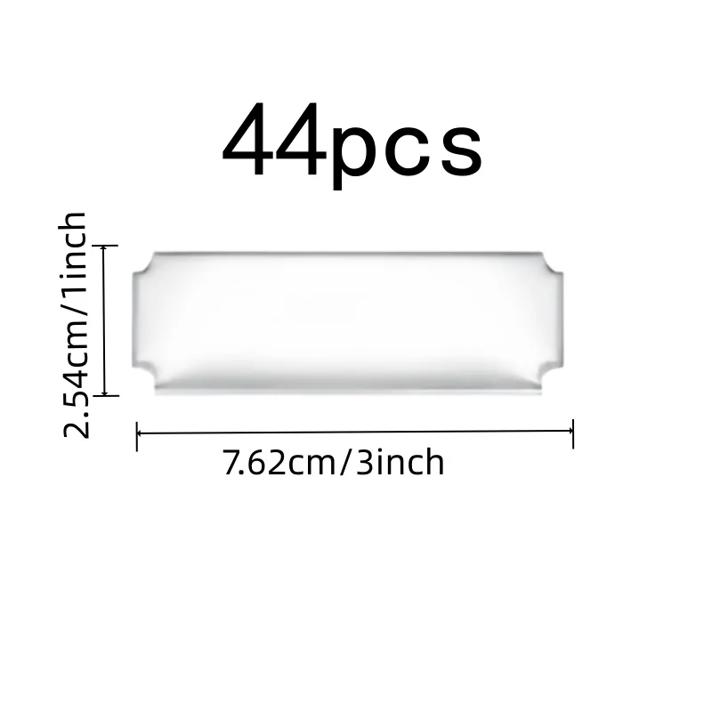 44 pcs Silver ID Tags with Smooth Writable Surface, ideal for School Classroom ID and Meeting Table Signs
