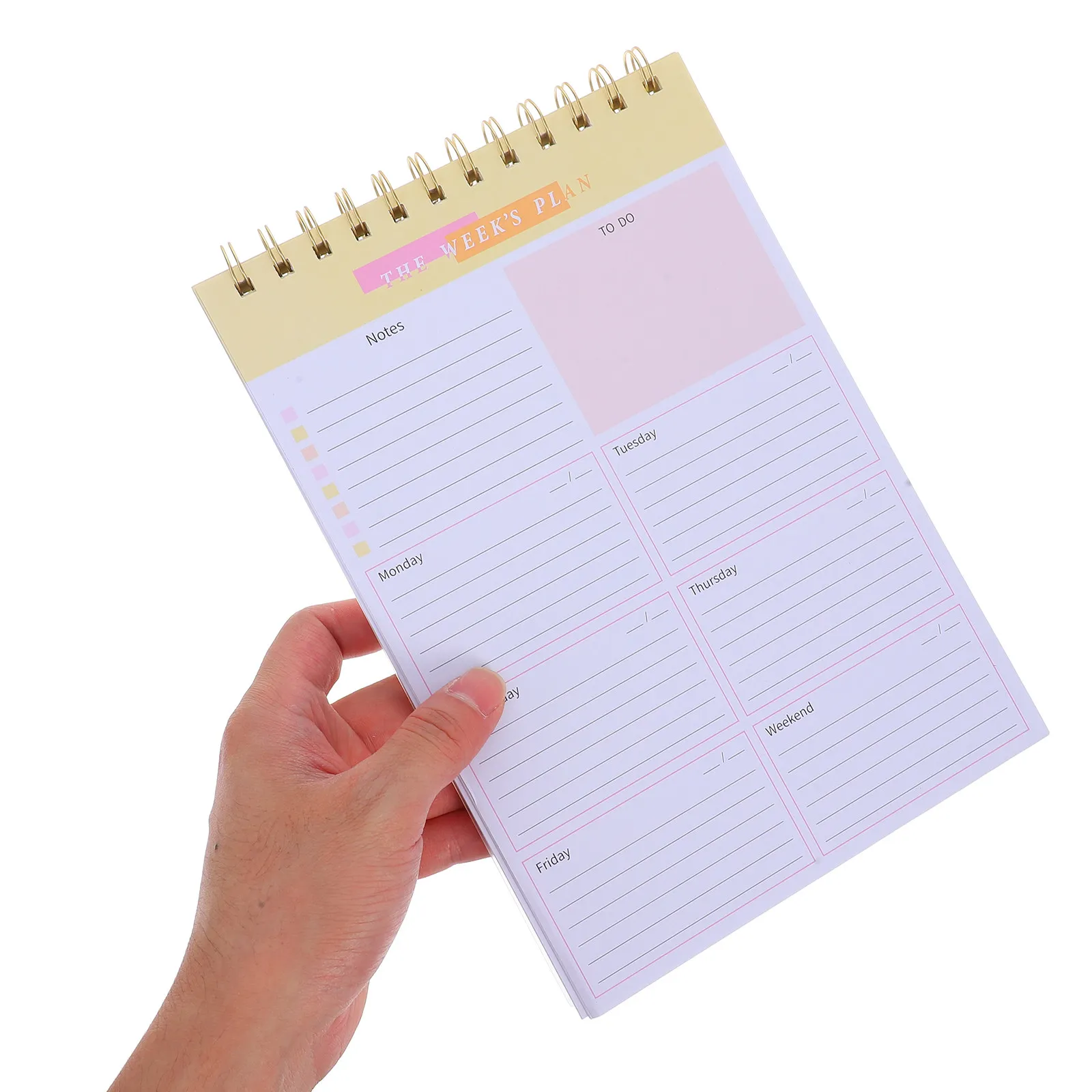 Undated Weekly Planner Notepad Compact Desktop Planning Pad Daily Task Tracker Elegant Minimalist Design Tear Off Sheets Spiral