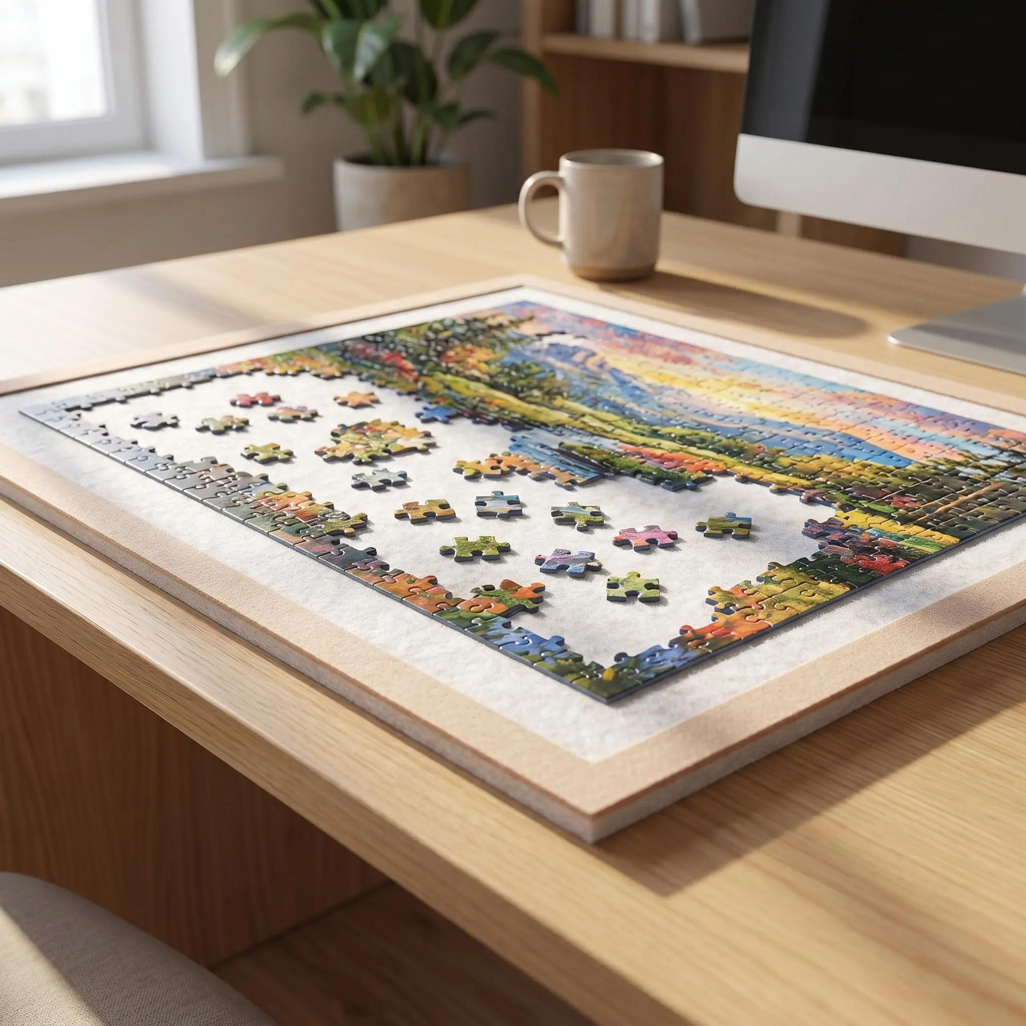 

Non Slip Foldable Puzzle Mat Large Frame Storage Board Organizer Jigsaw Table Keeper Portable Puzzle Accessory
