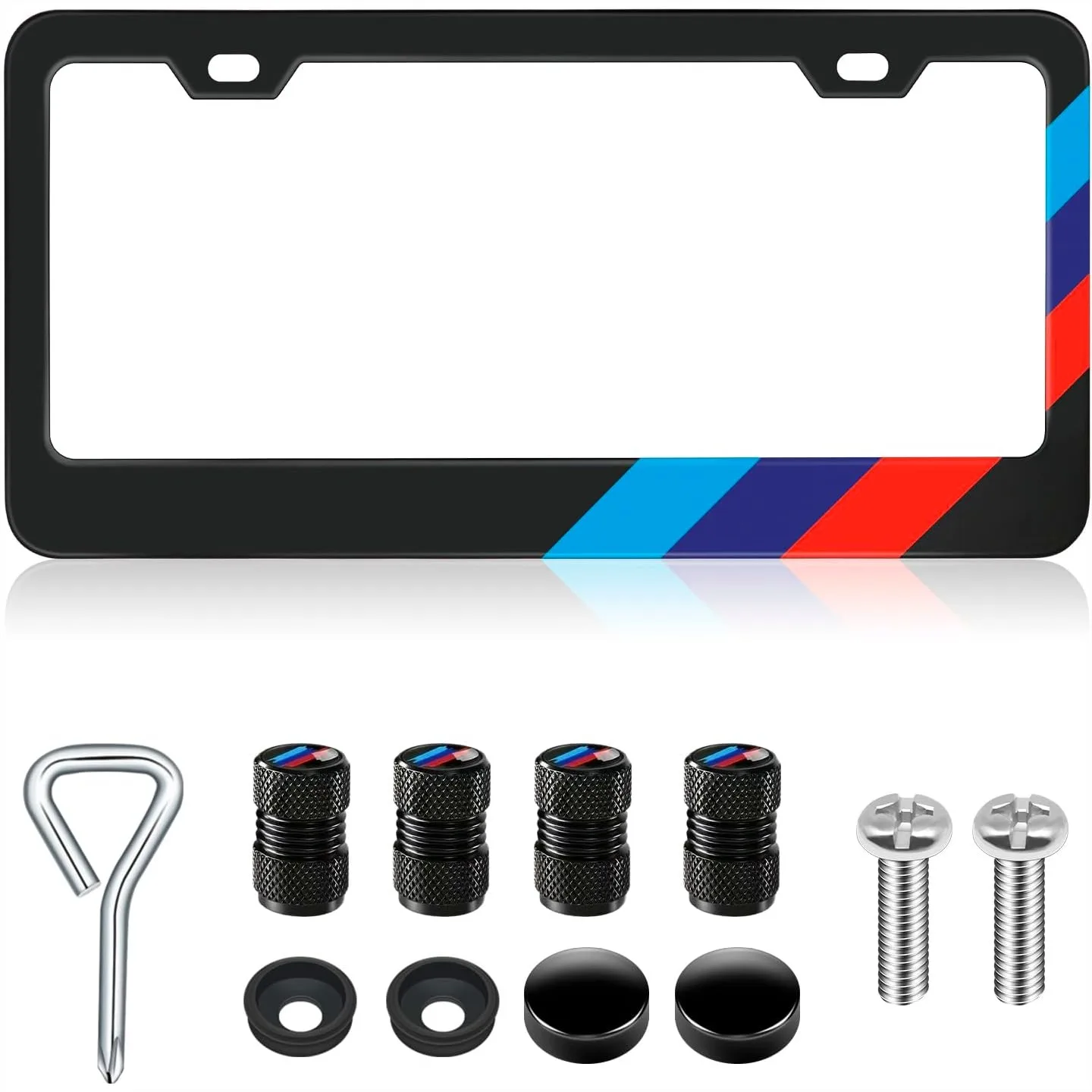 

Solid Aluminum Matte Black License Plate Frame for Front and Rear Car Tags, Rust-Proof Cover with Hardware (1 PC)