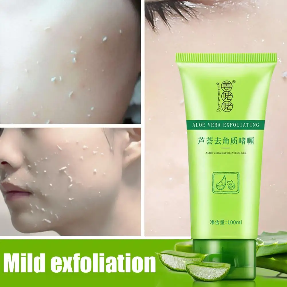 Aloë Vera Exfoliërende Gel Peeling Whitening Hydraterende Emulsion Reparatie Verzorging Schoonheid Verbeteren Huid Zonnebrandproducten Black Y8b5