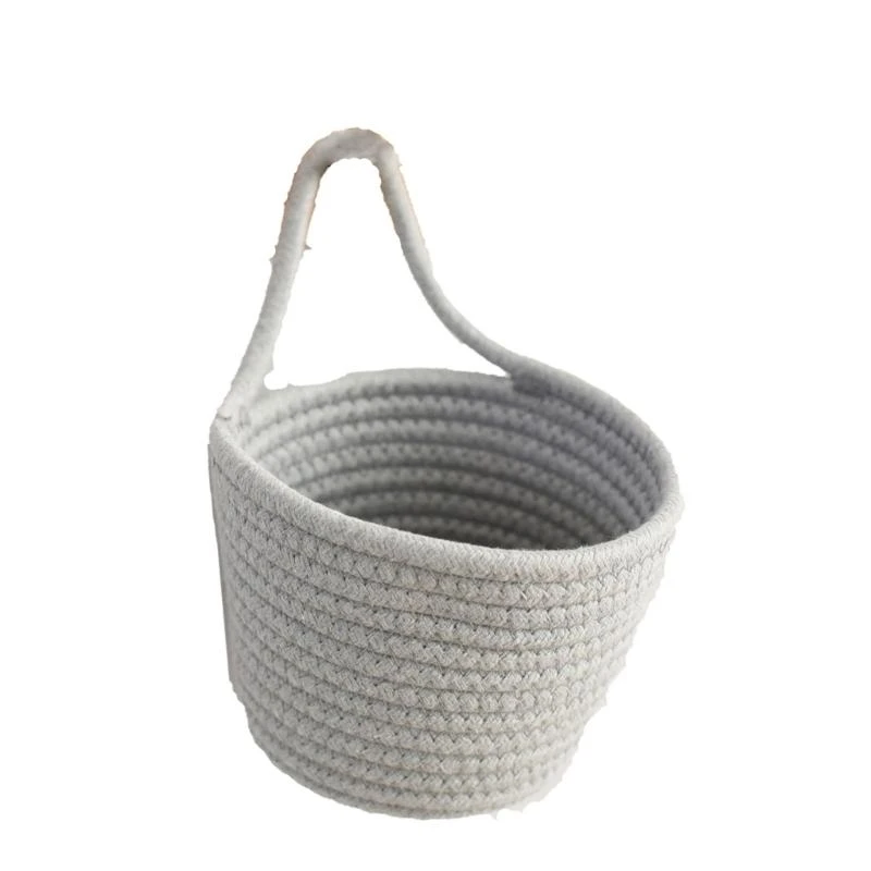 Round Storage Baskets Vegetable Fruit Baskets Handmade Cotton Thread Basket