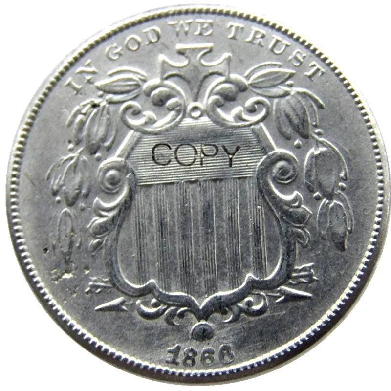 US 1866 Shield Nickel Five Cents Copy Decorative Coin