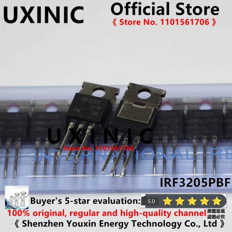 UXINIC 100% 10pcs - 50pcs/LOT  New Imported OriginaI  IRF3205 IRF3205PBF TO-220 MOS FET 55V 110A 200W