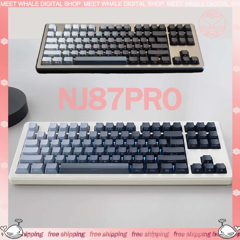 

Keydous Nj87pro Gamer Mechanical Keyboard 3Mode 2.4G Bluetooth Wireless Keyboard Hot Swap Keycap PBT Office Gaming Keyboard Gift