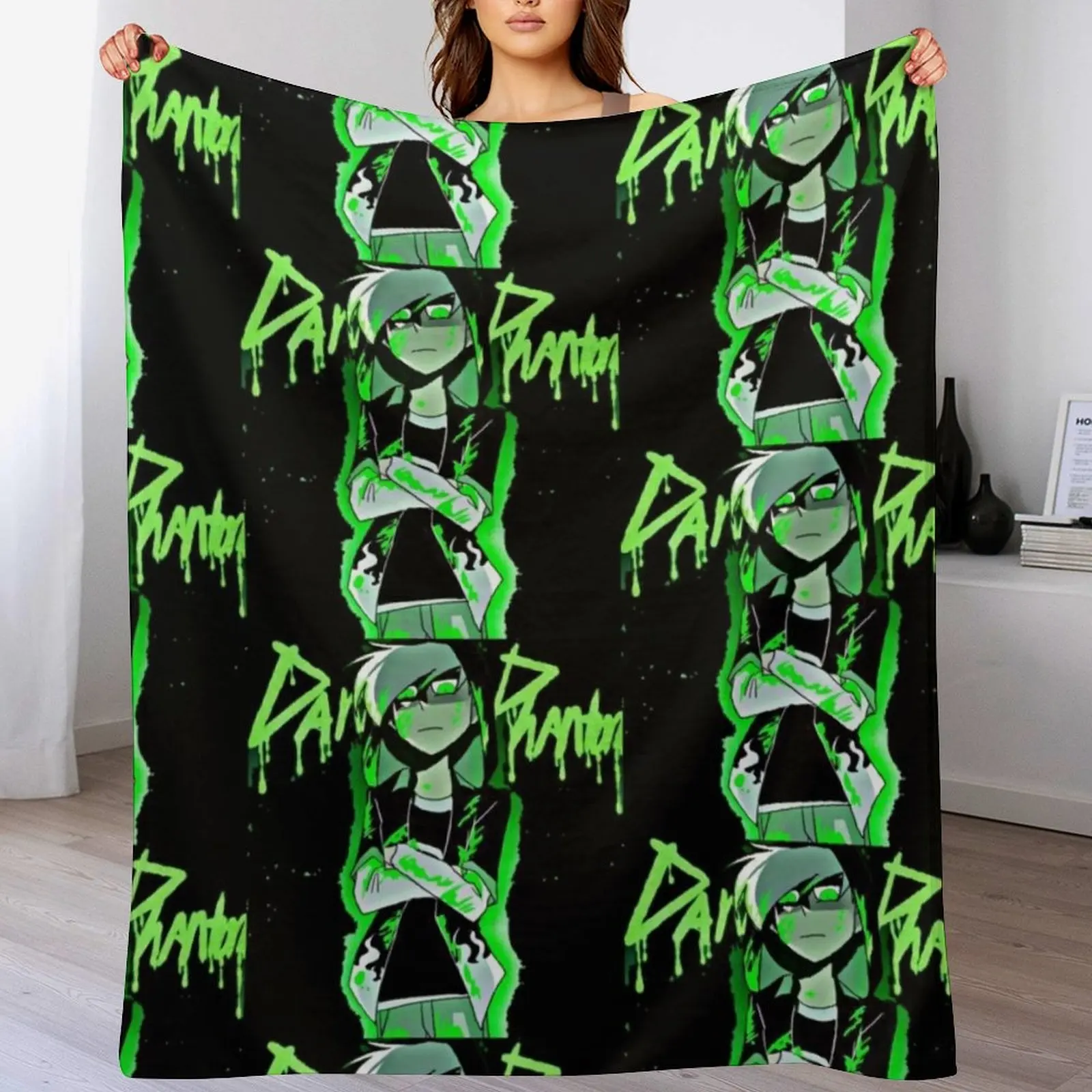 

Danny phantom Throw Blanket Flannel Fabric Decorative Sofa Plaid Flannels Blankets