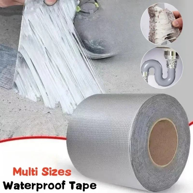 Waterproof Tape High Temperature Resistance Aluminum Foil Thicken Butyl Tape Wall Pool Roof Crack Duct Repair Sealed Self Tape